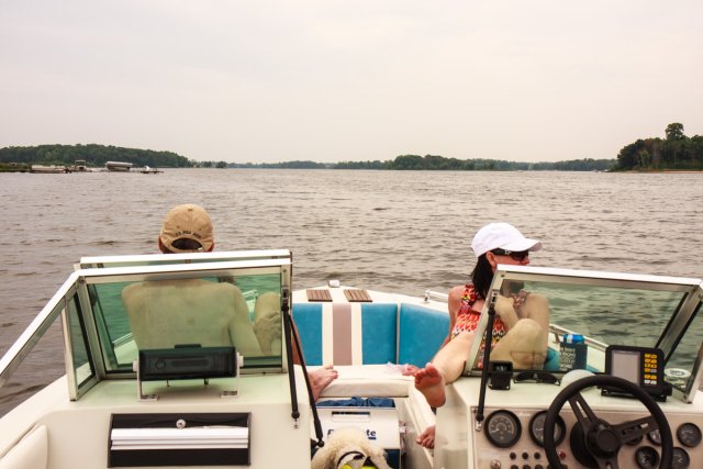 Scott and Robin on the boat
